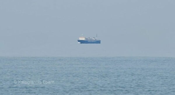 Fata Morgana στην Κύμη: «Ιπτάμενο» πλοίο φαινόταν από την ακτή